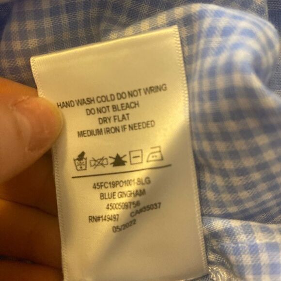 Favorite Daughter The Ex-Boyfriend Gingham Cotton Shirt Small NWT $198 - Picture 7 of 8